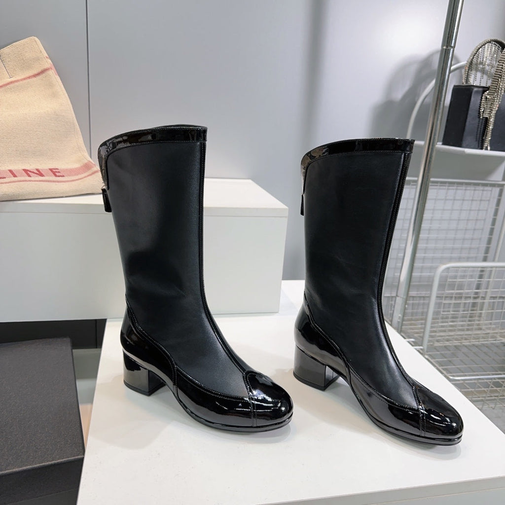 CHANEL SHORT BOOTS 25S 45 MM IN BLACK LAMBSKIN