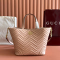 GUCCI 25S SMALL TOTE BAG 39 CM IN NUDE PINK CALFSKIN WITH GOLD HARDWARE